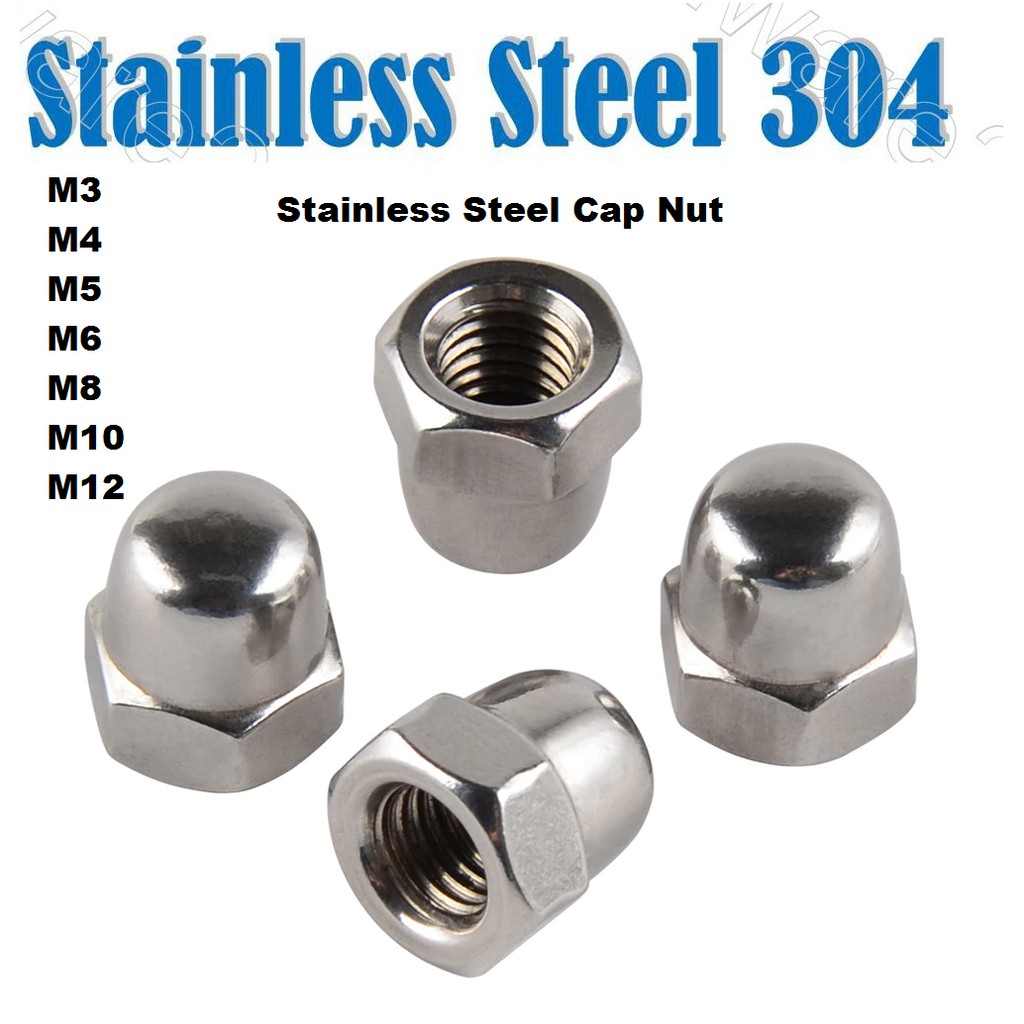 M3 M4 M5 M6 M8 M10 M12-M20 Acorn Hex Cap Nuts 304 A2 Stainless Steel Dome Nuts 