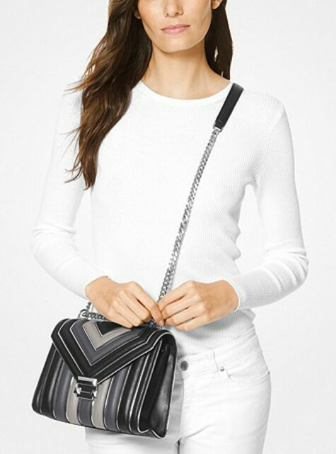 whitney tricolor quilted leather shoulder bag
