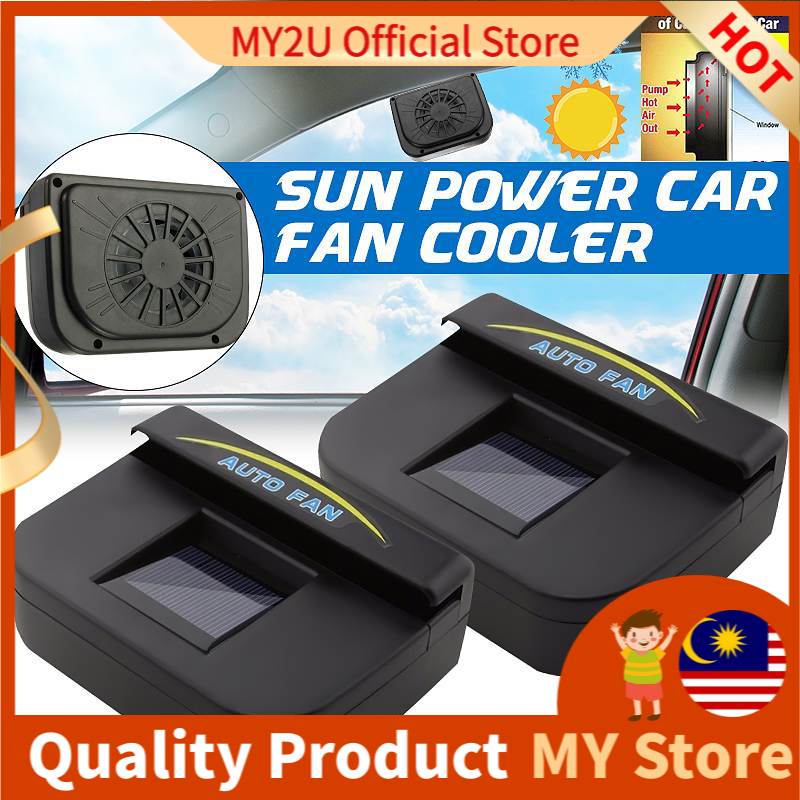 [Ready Stock] Solar Auto Car Fan Cooler Ventilation Fan With Rubber