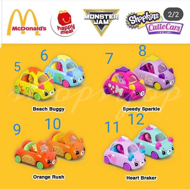 mcdonalds happy meal cutie cars