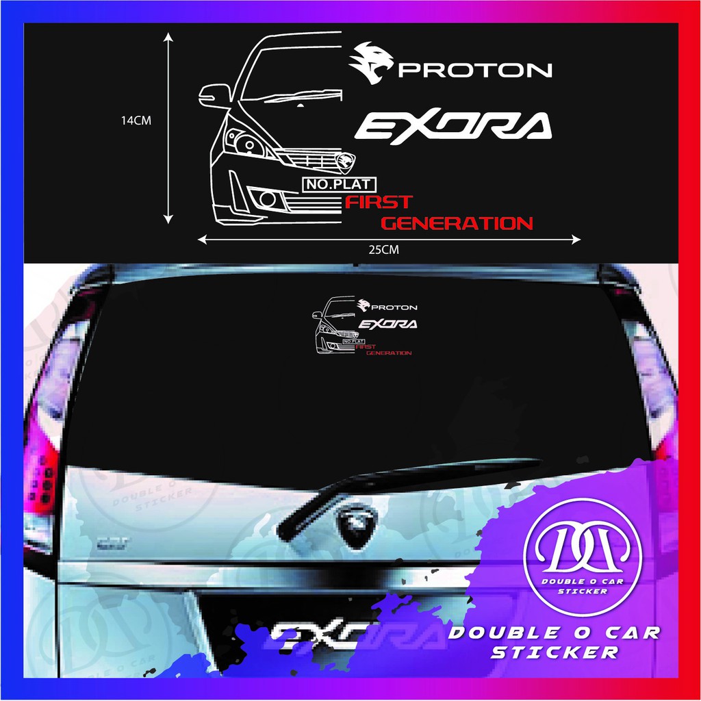 [Ready Stock]PROTON EXORA FIRST GENERATION SHAPE&WORDS HIGH GRADE Sticker KI00295(PM ME NO. PLAT)