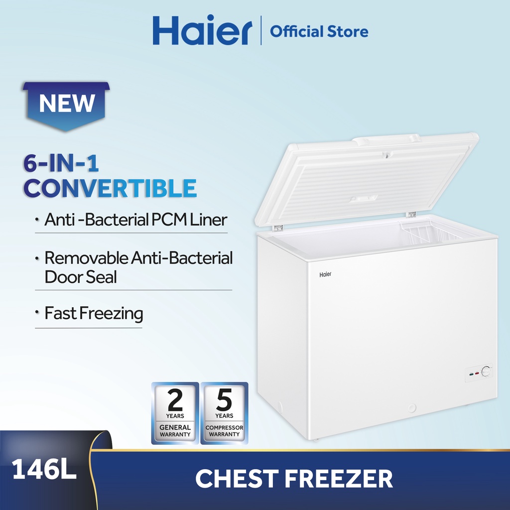 Haier 142L Chest Freezer Antibacterial Convertible BD-188HMC | Shopee ...