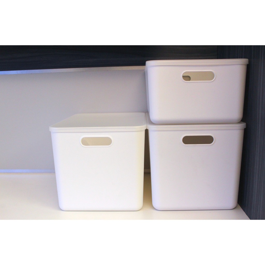 Storage Box Organizer with Lid and Handle Japanese Style Storage Bin