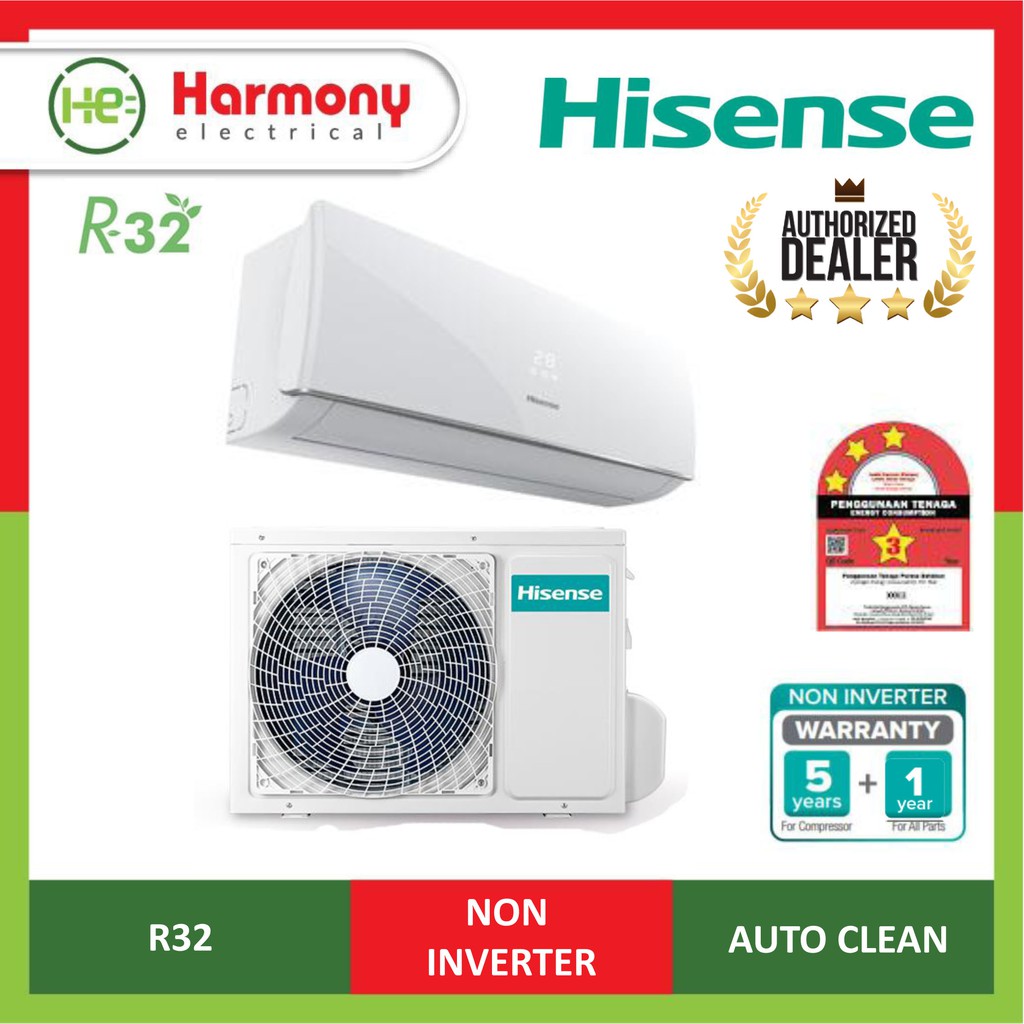 Hisense 15hp R32 Non Inverter Air Conditioner An13dbg1 Aircond Pwp Install Klang Valley 9687