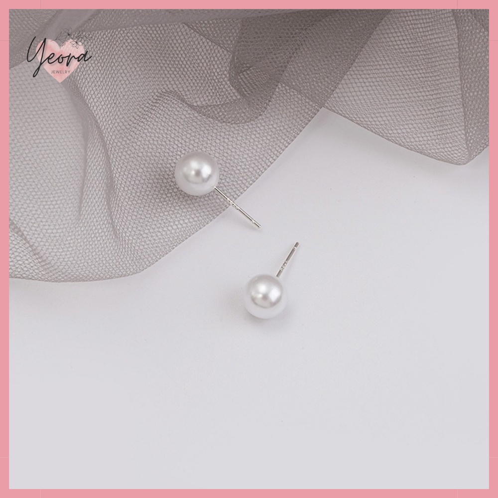 Pearl Earrings for Women Korean Style 925 Silver Subang Telinga Perempuan 韩式耳环耳钉 [Ready Stock]