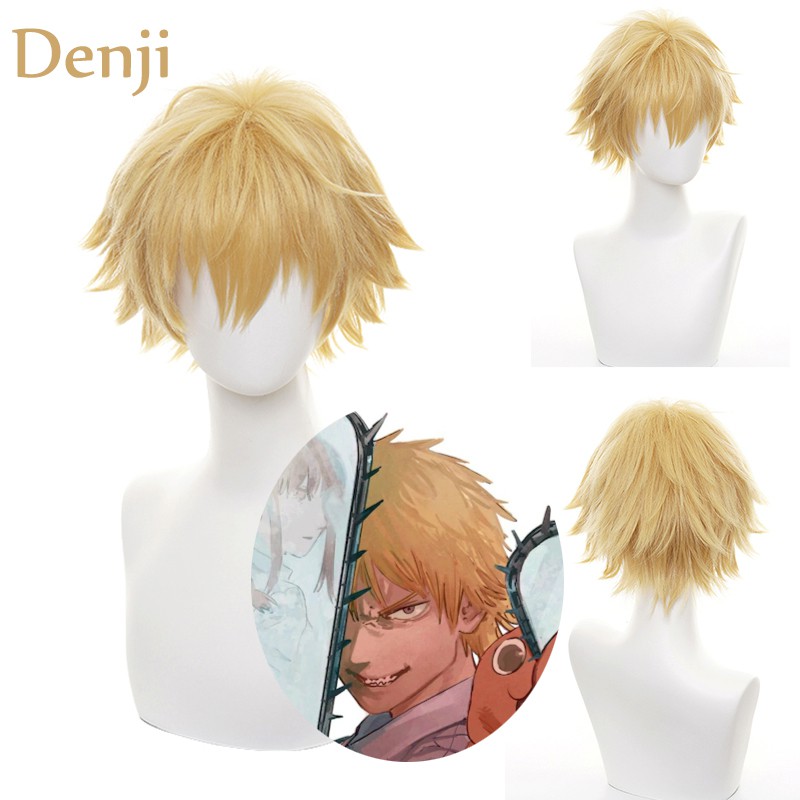 Chainsaw Man-Denji Wig Cosplay Golden Yellow Short Curly Hair Anime Costume  Hairpiece Fluffy Wigs Halloween gift | Shopee Malaysia