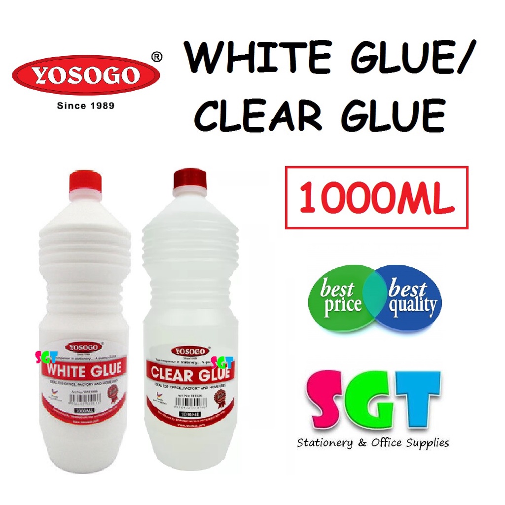 YOSOGO (White / Clear Glue) Self Adhesive General Purpose PVA 1000ml