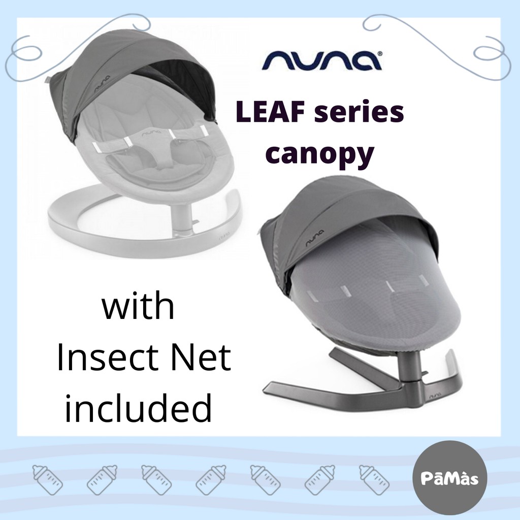 Nuna Leaf™ Series Canopy with Insect Net Cinder(Grey) Shopee Malaysia