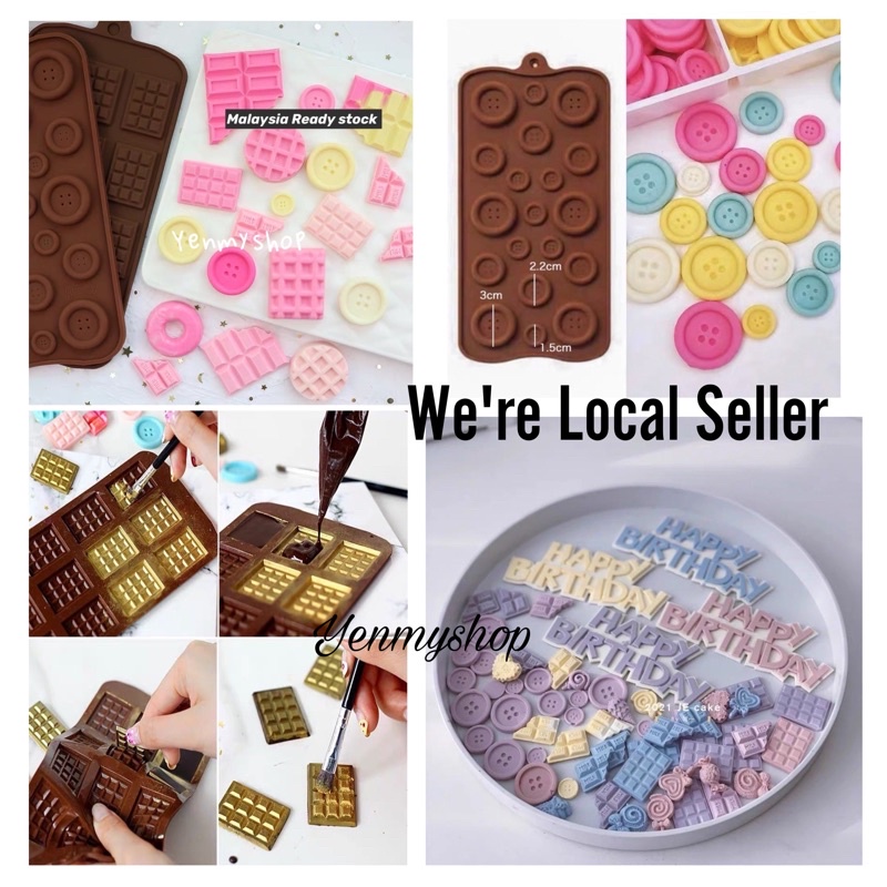 Silicone Chocolate Mould | Fondant Mould | Soap Mould | Jelly Mould | Button Mould | 巧克力翻糖硅胶模具