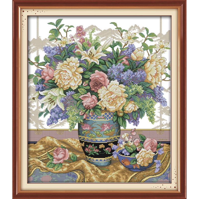 Oriental vase Cross Stitch Kits Cross-stitch Counted Embroidery ...