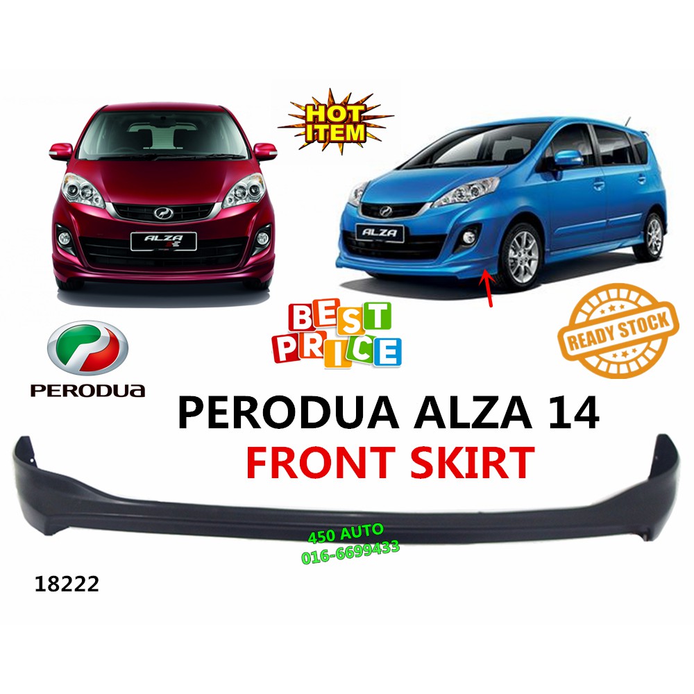 PERODUA ALZA 14 FRONT SKIRT SKIRTING LIP DEPAN BODYKIT BODY KIT PU