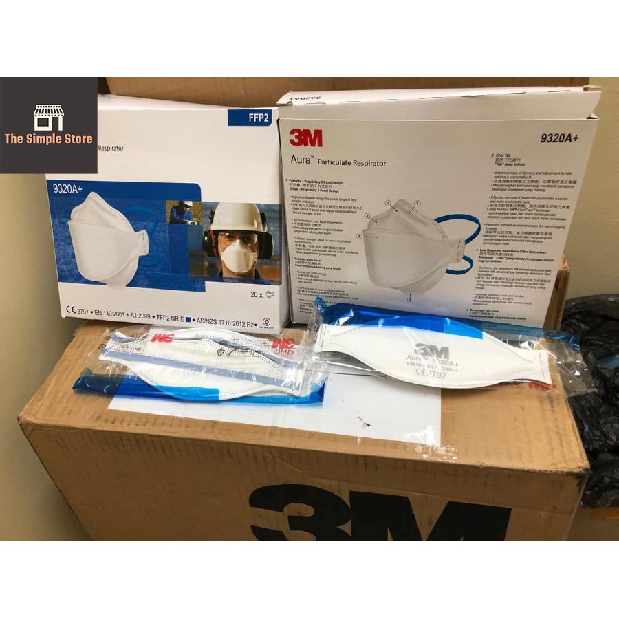 3m 93 Aura Particulate Respirator Ffp2 pcs Box Shopee Malaysia