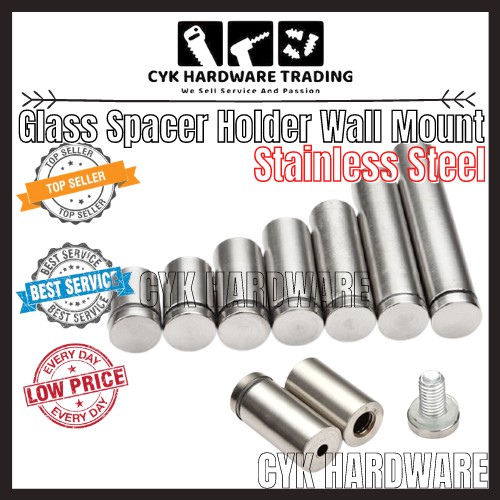 ReadyStock Advertising Signboard Screw Holder Stainless Steel Glass