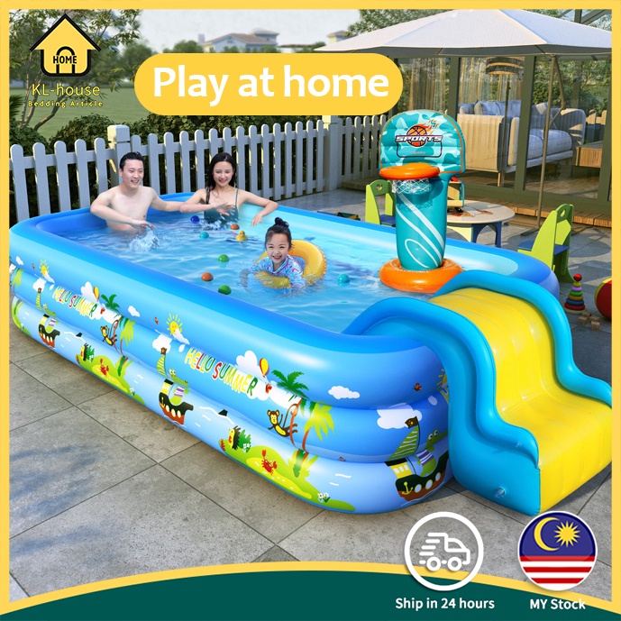 Inflatable Swimming Pool Kolam Slide Baby Pool Slide Baby Play Water Inflatable Pool Slide MY