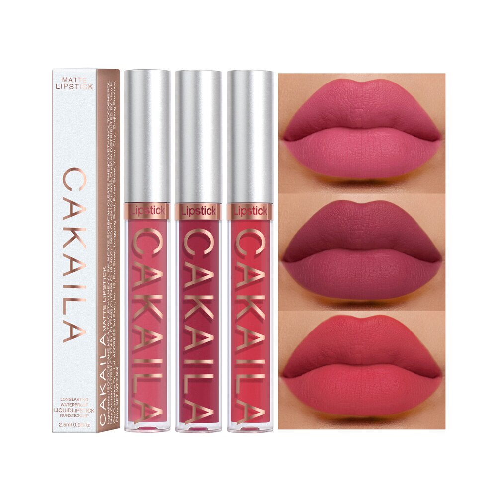 Cakaila 18 Colors Lip Gloss Matte Velvet Lipstick Long Lasting Non Marking Sexy Waterproof