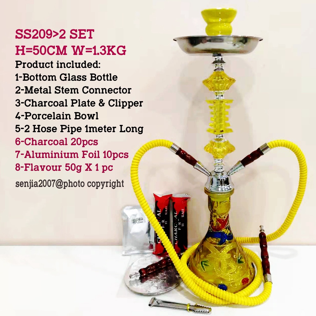 Hookah Shisha 51cm Height With 2hose Hookah Shisha Set Shopee Malaysia