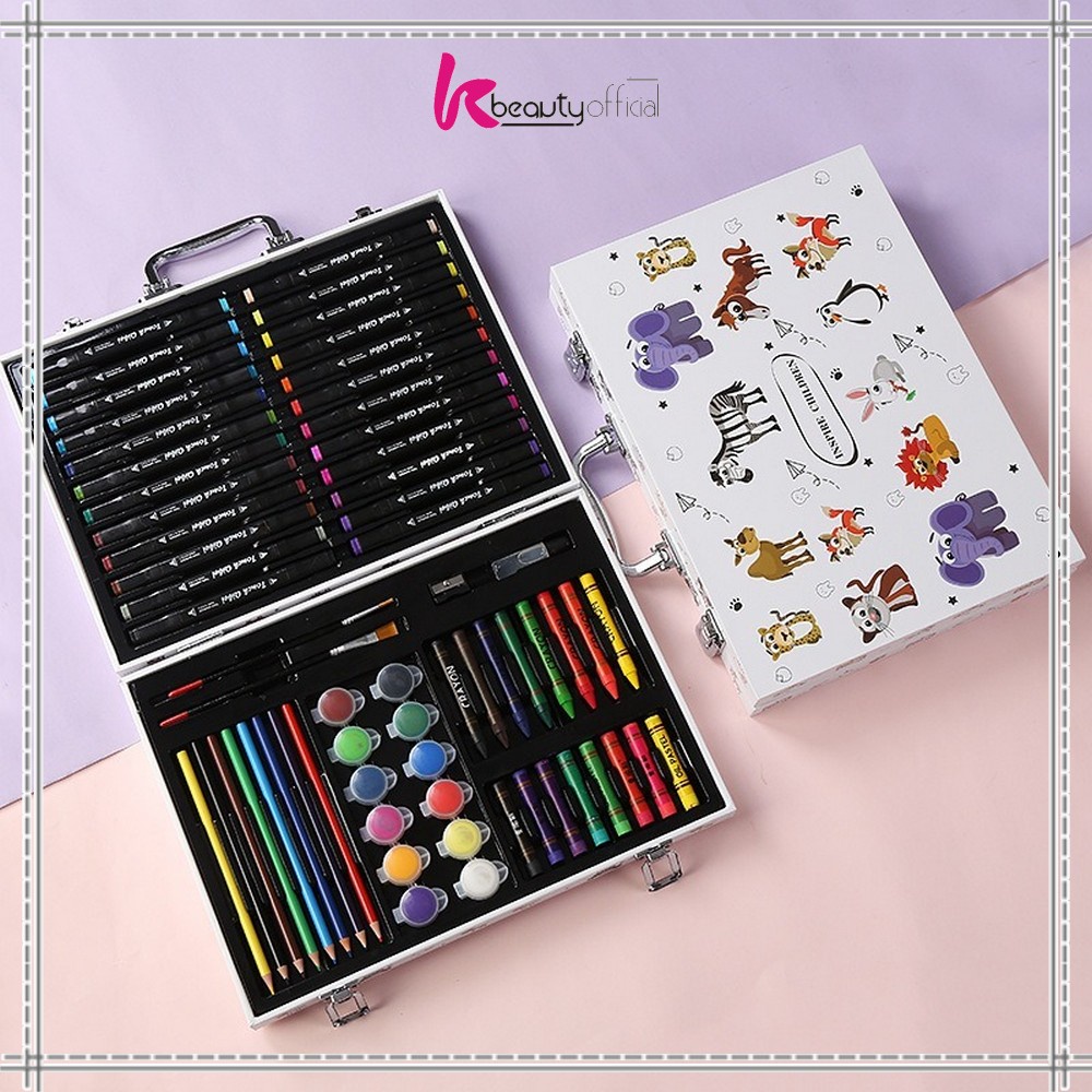 Kba20 Crayon Set Complete Child Crayons Suitcase Coloring Tools / Oil
