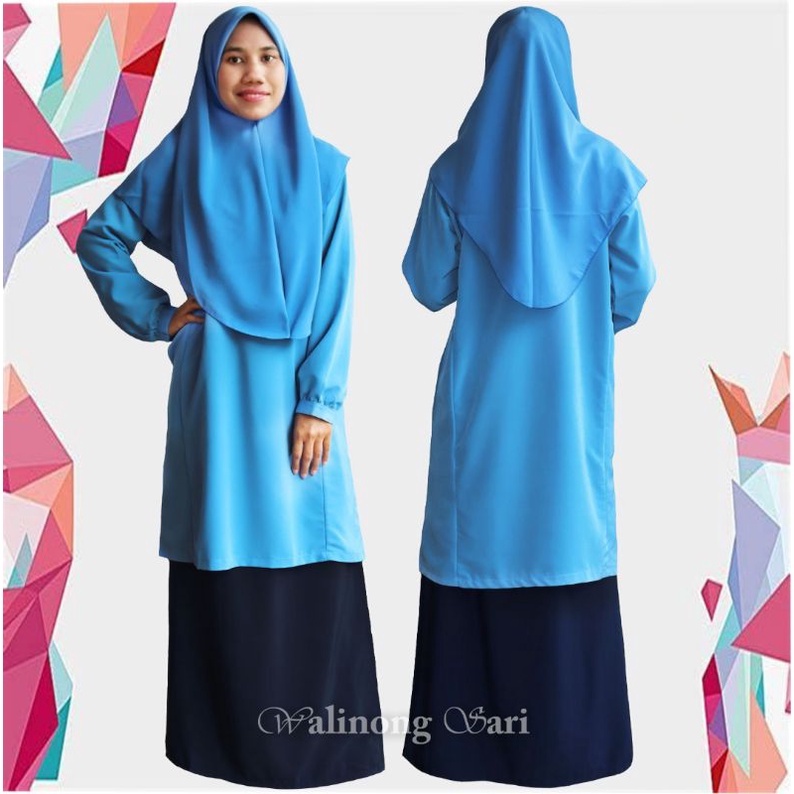 Baju Kurung Biru Lengan Cekak Shopee Malaysia