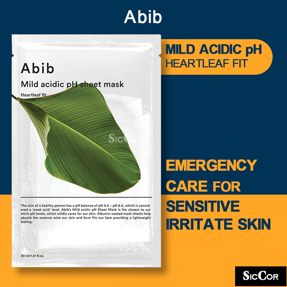 Abib Mild Acidic pH Sheet Face Mask Heartleaf fit Emergency Skin Care