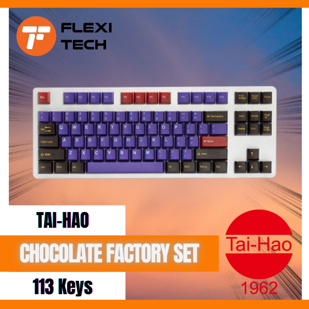 Flexi Tech TAIHAO ABS Cubic 113 Keys Double Shot Keycaps Set Chocolate