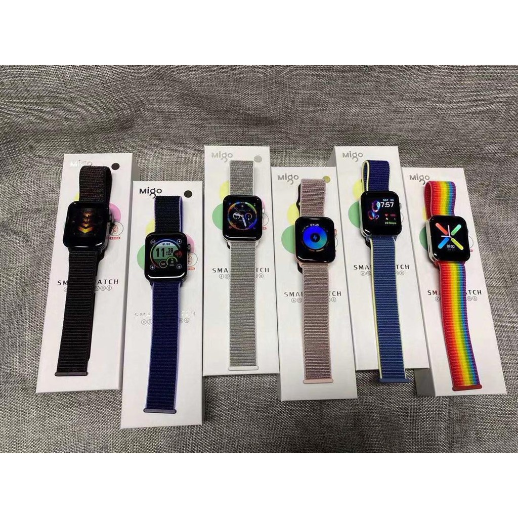 I Watch Series 6 Migo Smart Watch Nylon Strap Bluetooth Call Music Apple Watch Amazfit Design Shopee Malaysia