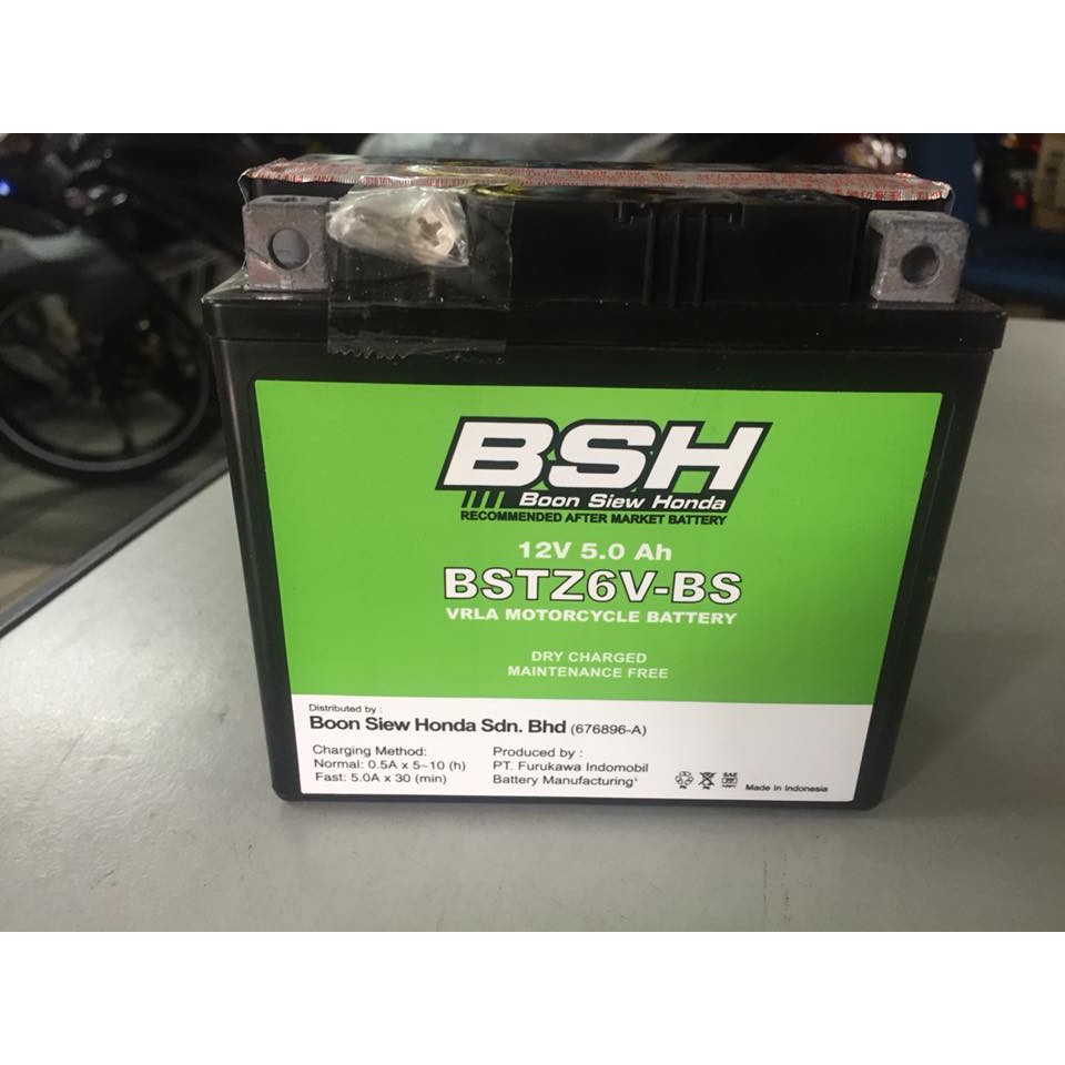 HONDA BOON SIEW ORIGINAL BATTERY BSTZ6V-BS FOR RS150