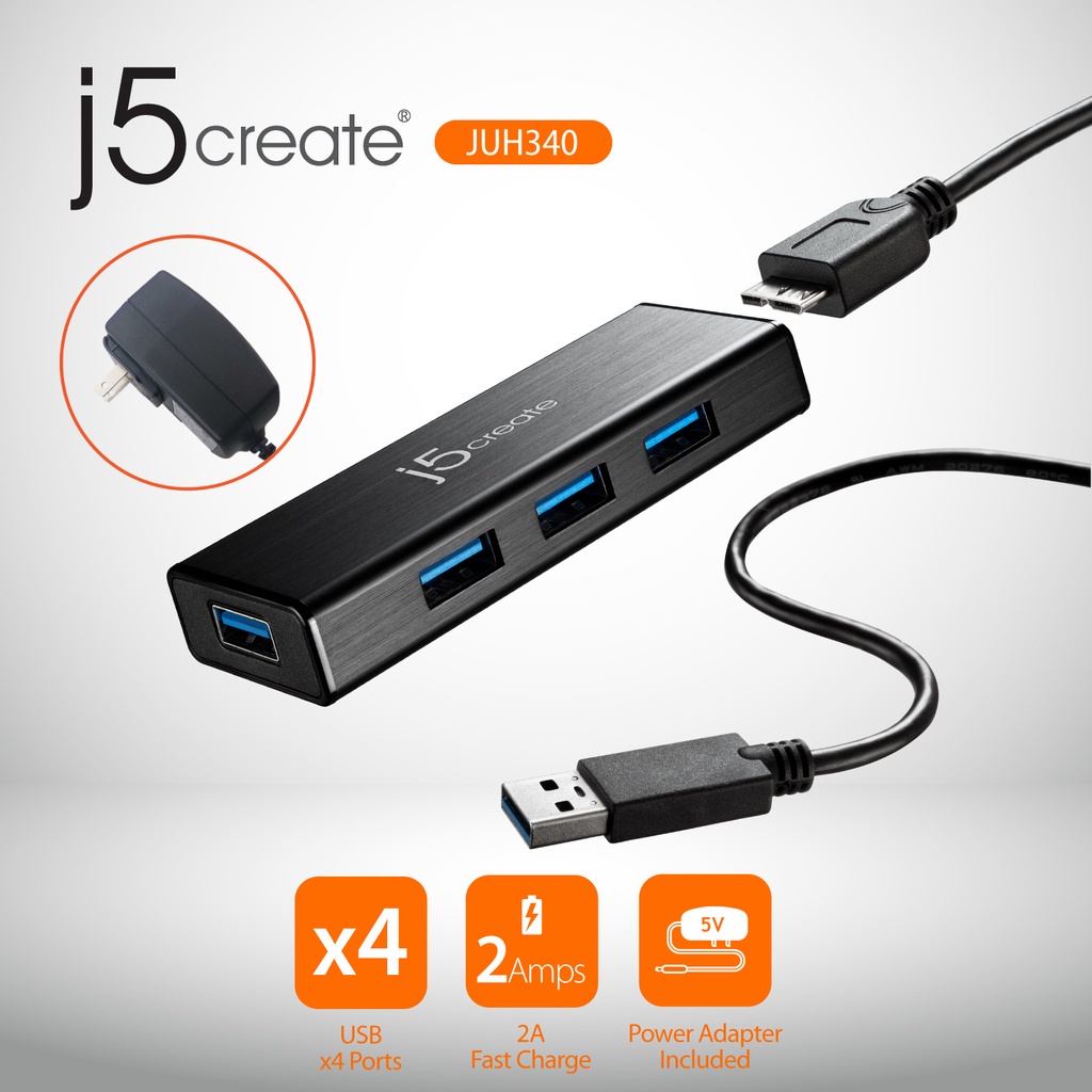 JUH340 USB™ 3.0 4-Port Mini Hub – j5create