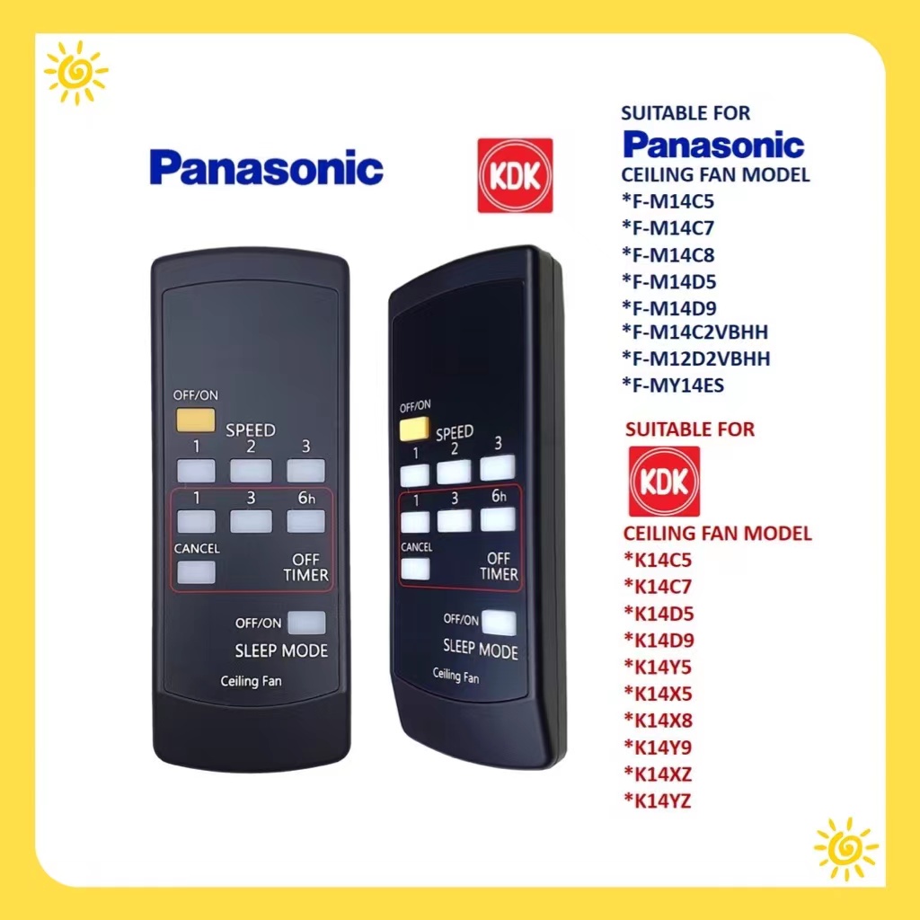 Panasonic KDK 3 Speed Ceiling Fan Remote Control Replacement Shopee