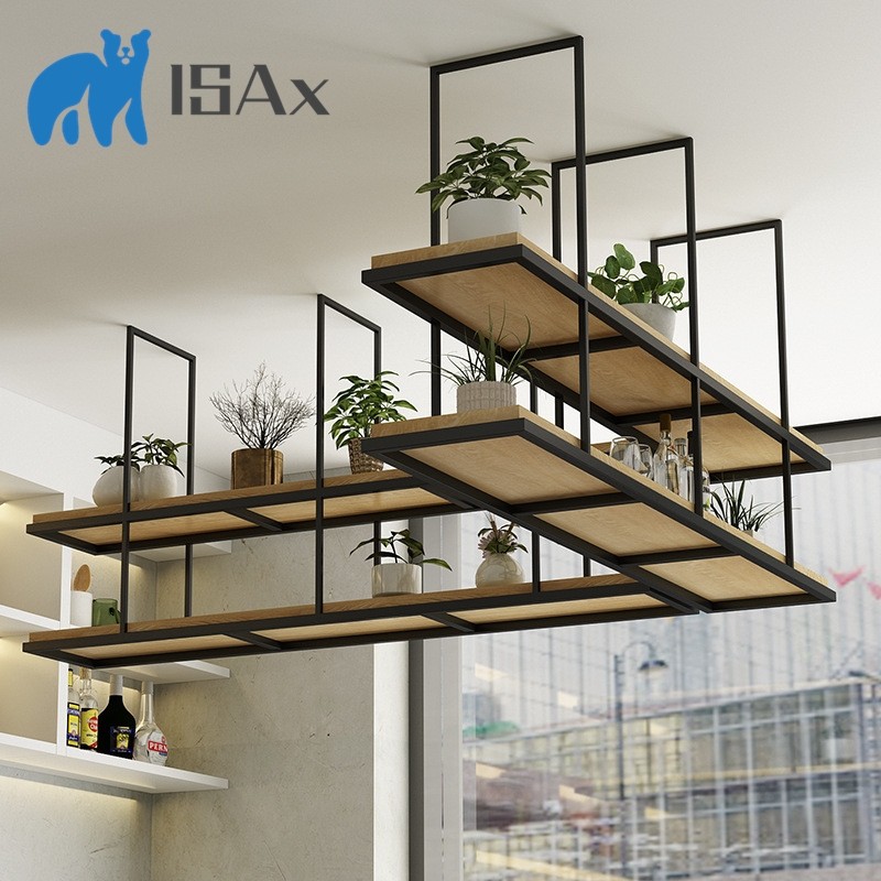 ISAx_Modern minimalist wrought iron wall shelf bar ceiling decoration ...