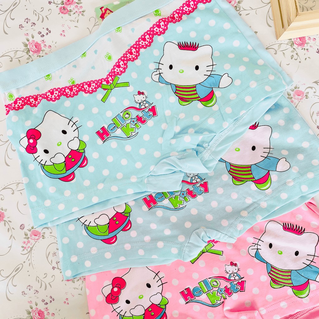 (3pcs) Girl Boxer Hello Kitty Cartoon Boyshorts Panties Budak Perempuan