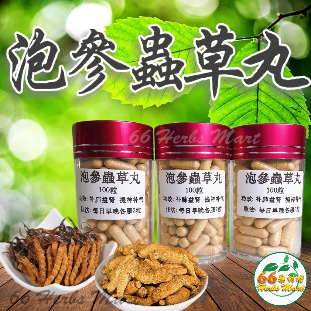 泡参虫草丸100粒american Ginseng Cordyceps Capsules 100pcs 66 Herbs Mart 六六药材坊 Shopee Malaysia