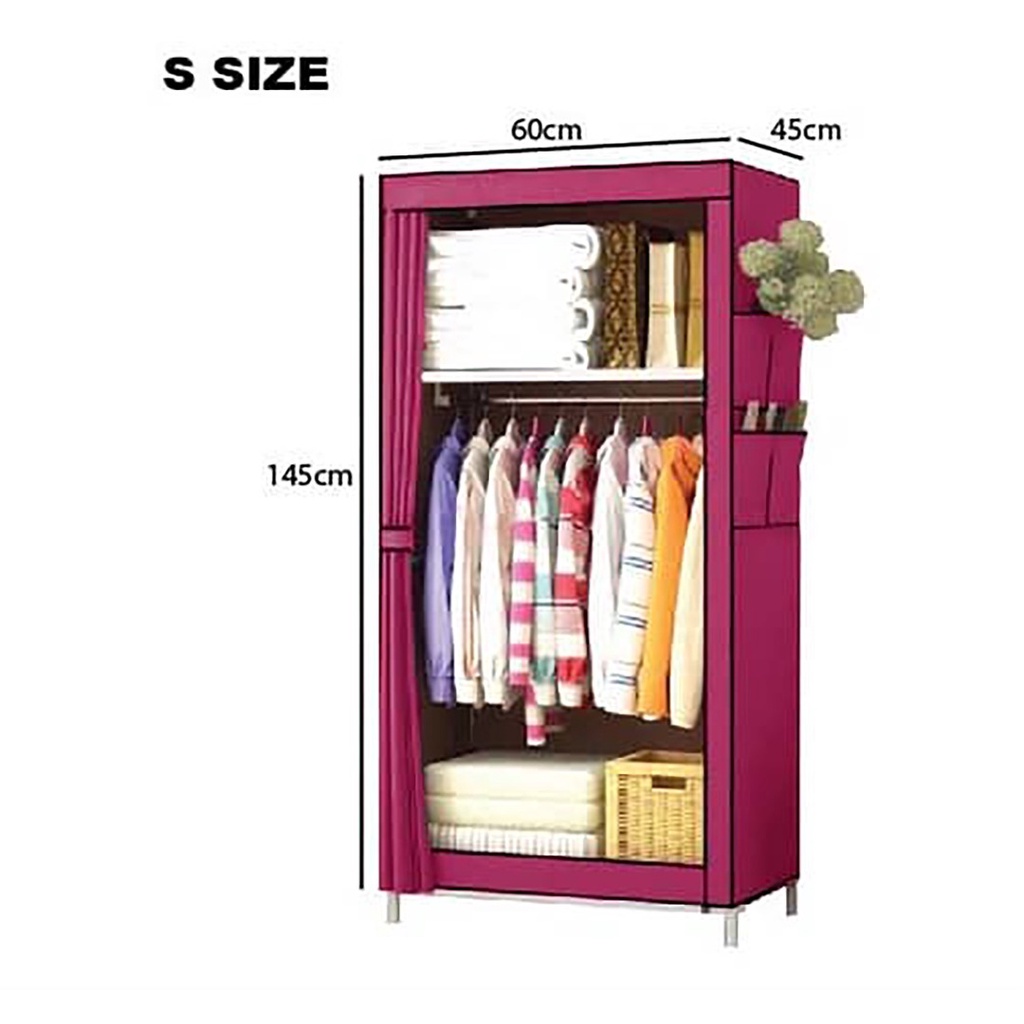 FINSSO : Wardrobe S Size / Almari Baju Rak Baju Clothes Organization Storage Rack Cabinet