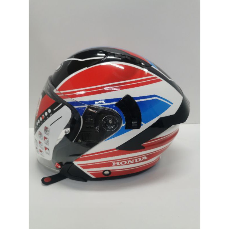 Helmet Kyt Honda Nfj Trico Shopee Malaysia