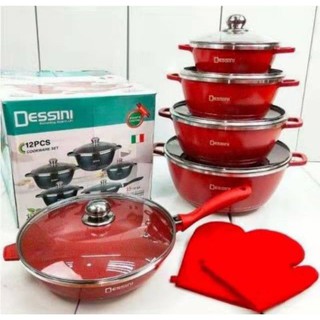 Ready Stock Dessini 12 Pcs Cookware Set