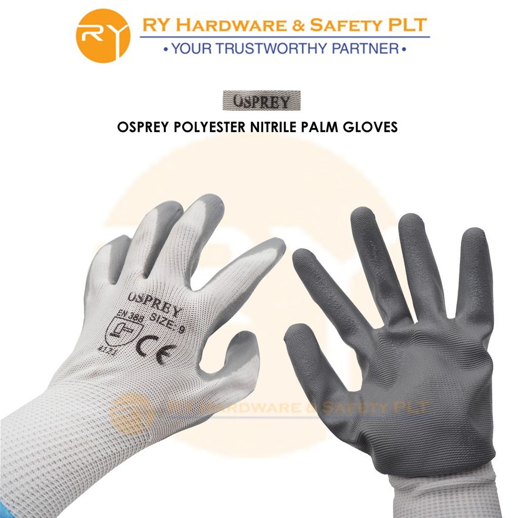 OSPREY POLSYTER NITRILE COATED GLOVE | SAFETY EQUIPMENT | MECHANICAL USAGE | SARUNG TANGAN KESELAMATAN
