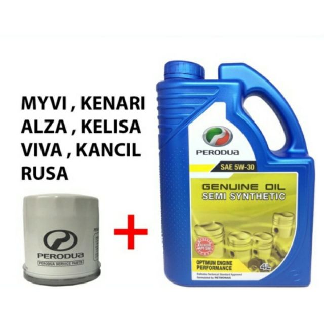 Myvi 1 3 1 5 Lagi Best Alza Semi Synthetic 5w30 Perodua Engine Oil Perodua Oil Filter Shopee Malaysia