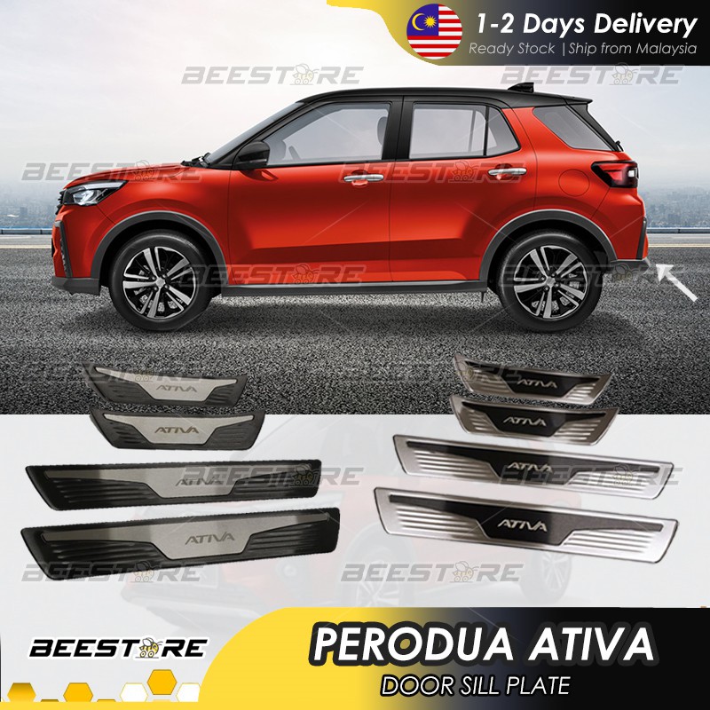 Value Buy Perodua Ativa Car Door Side Step Sill Plate Chrome Titanium