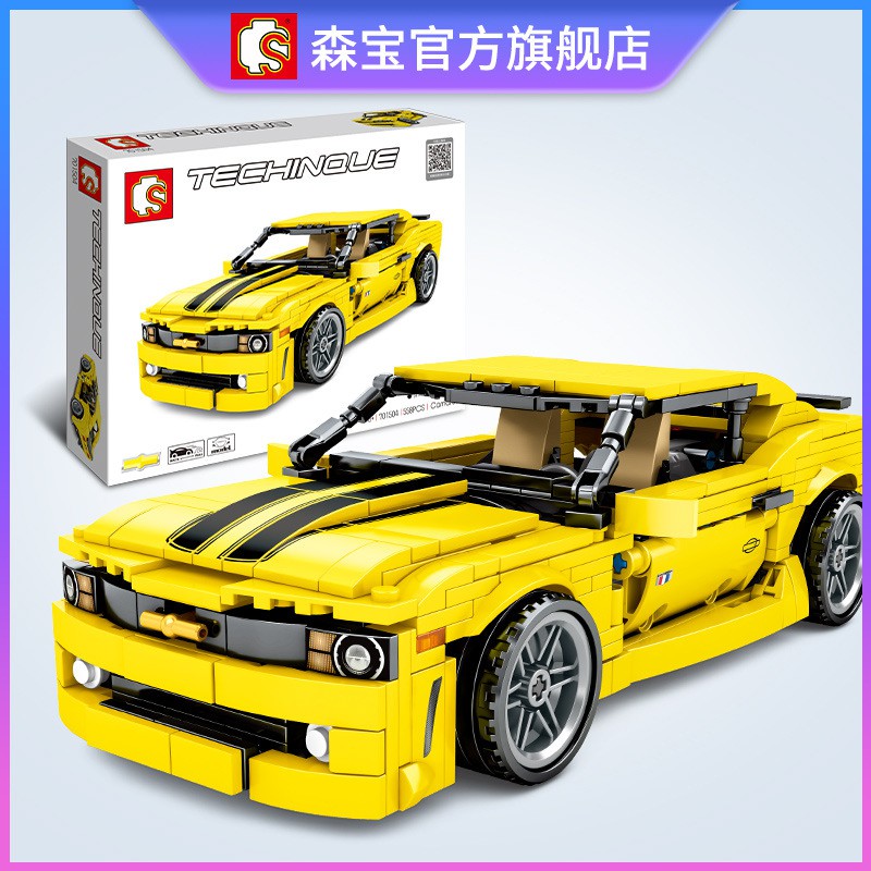 IN STOCK 701504 SEMBO  Blocks Bumblebee Camaro Sport Car 