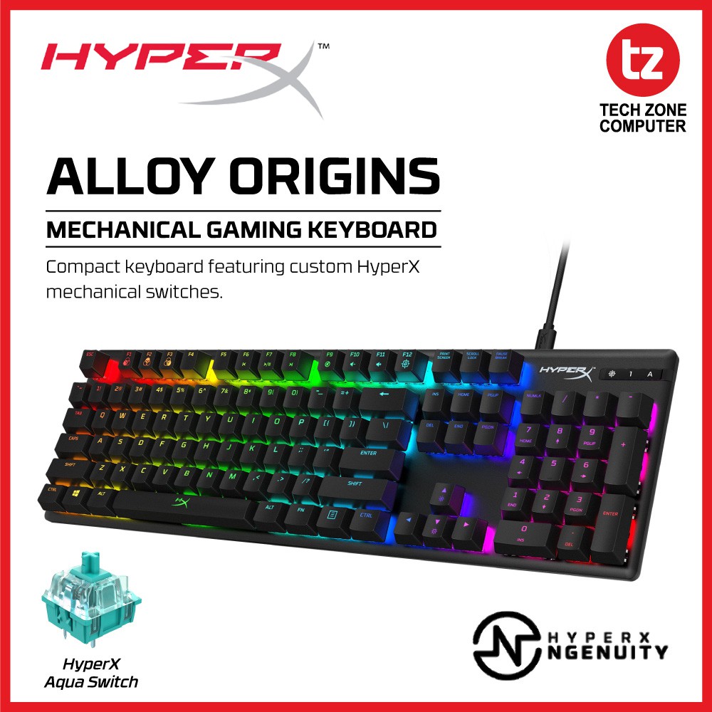 KINGSTON HyperX ALLOY ORIGINS GAMING KEYBOARD (HYPERX AQUA KEY) ( HX ...