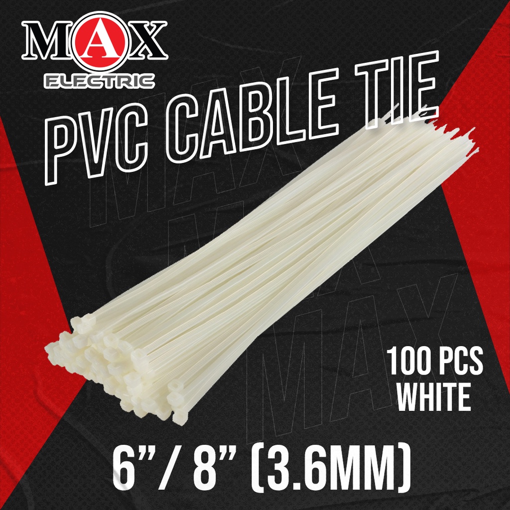 6",8" MAX 3.6MM PVC CABLE TIE (WHITE) Shopee Malaysia