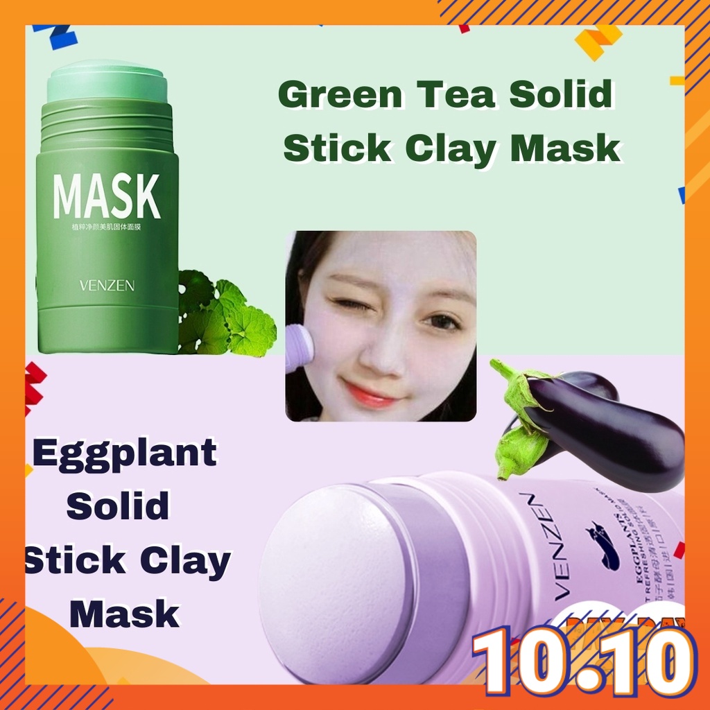G9 Venzen Green Tea Eggplant Clay Stick Mask Moisturize Face Care Oil