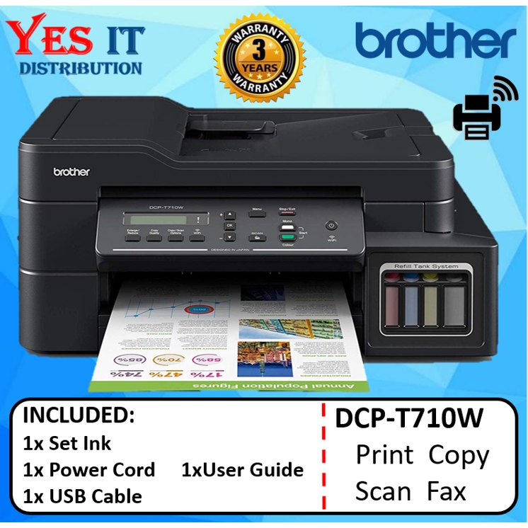 Brother Dcp-t710w Original Ink Tank Printer With Dye Ink ( Print Scan 