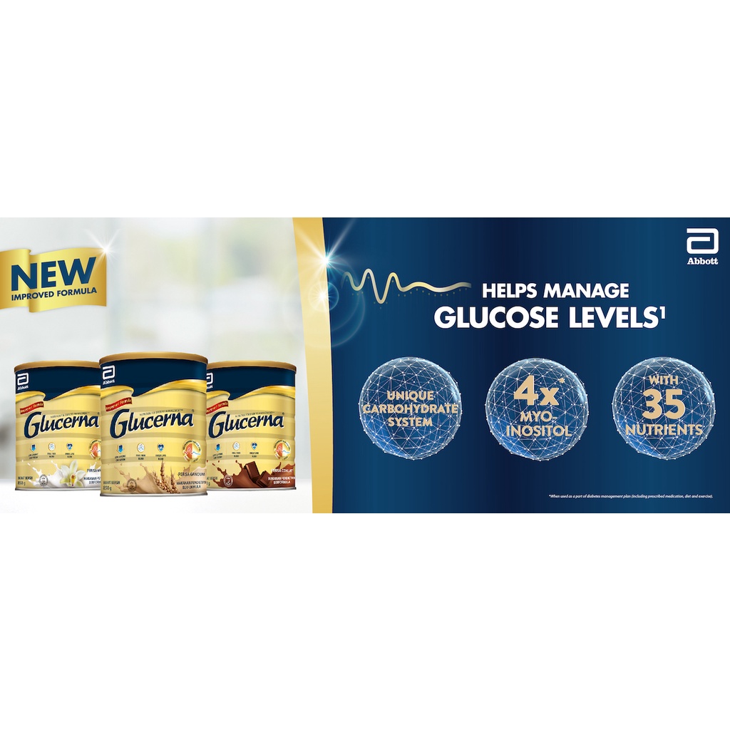 ABBOTT GLUCERNA DIABETIC MILK FORMULATION ASSORTED FLAVOUR 400G Shopee Malaysia