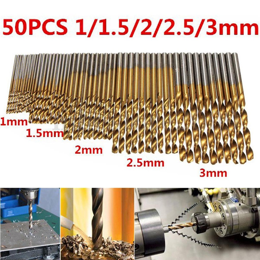 1pcs/10pcs/50pcs Twist Drill Bit Set,Tool HSS High Speed Steel for Wood/Metal/Aluminum 1mm 1.5mm 2mm 2.5mm 3mm,50pcs 1mm,3mm 