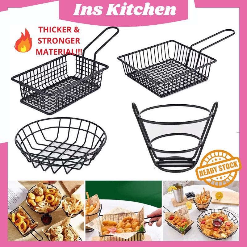 READY STOCK INSKITCHEN French Fries Basket Food Bucket Snack Potato Chips Barrel Container Tableware 薯条篮炸鸡篮