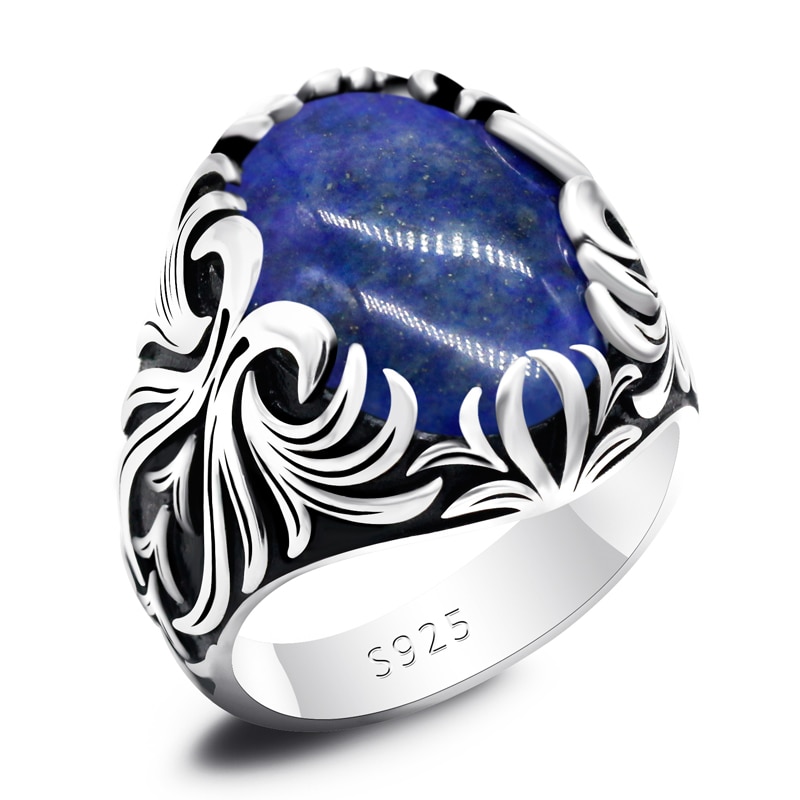 Bold Lapis Lazuli Ring Sterling Silver .925 Mens or Ladies Blue 