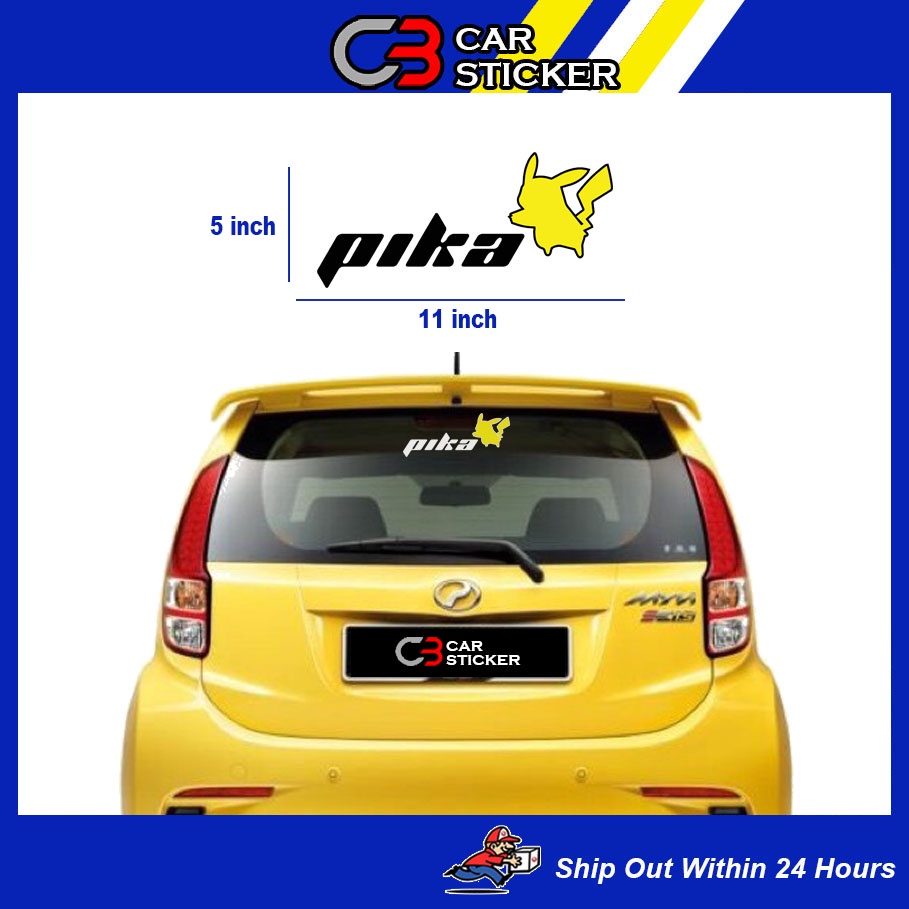 PIKACHU POKEMON CAR STICKER / CS379 | Shopee Malaysia