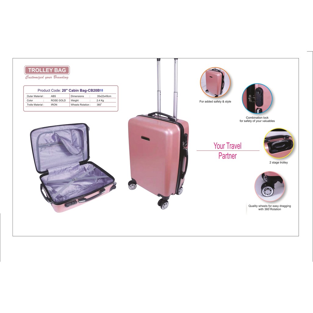 BMSB Travel Cabin Bag 20 4 Wheel ABS Hardcase Travel Luggage Cabin   36f62a4aa66c204ed680e3d1d365ebed