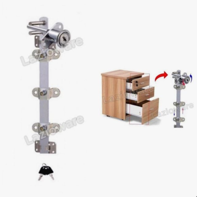 Drawer Front Lock for 3 Drawers With Aluminium Bar Shopee Malaysia