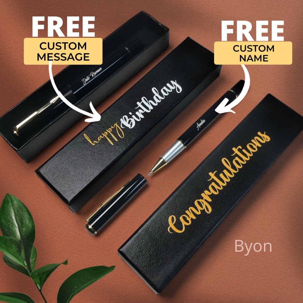 Personalised Pen Premium Single Set Custom name wishes message Gift ...